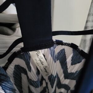 Panache Blue and White Patterned Bra